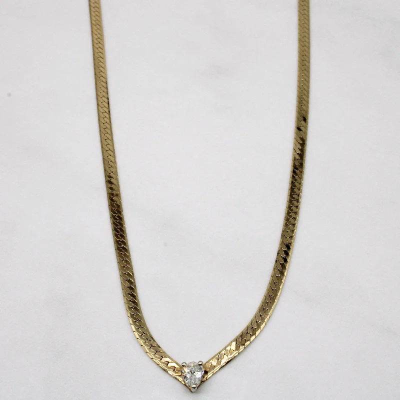 Pear Cut Diamond Necklace | 0.35ct | 16" |