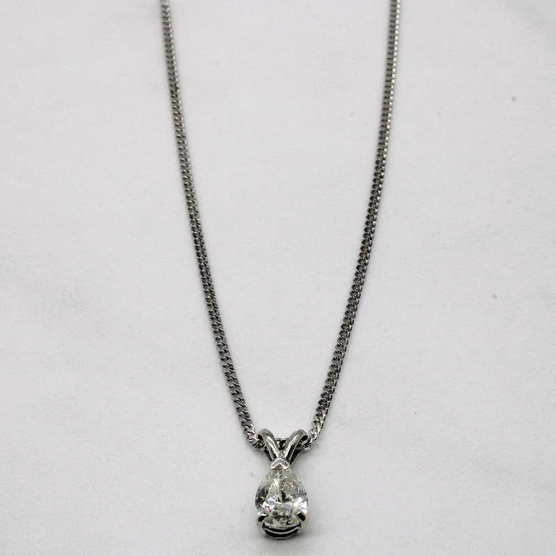 Pear Cut Diamond Pendant Necklace | 1.00ct | 18" |