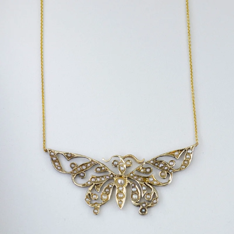 '100 Ways' Pearl Butterfly Necklace | 19.5" |