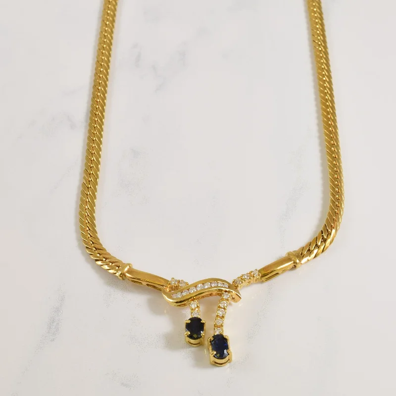 Sapphire & Diamond Necklace | 1.00ctw, 0.40ctw | 17" |