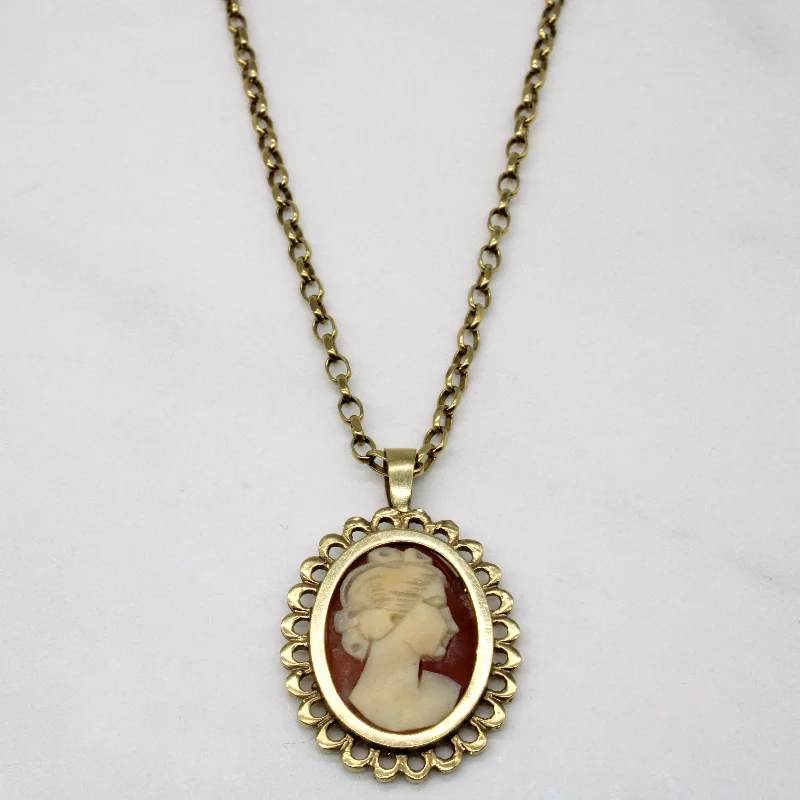 Seashell Cameo Pendant & Necklace | 4.00ct | 24" |