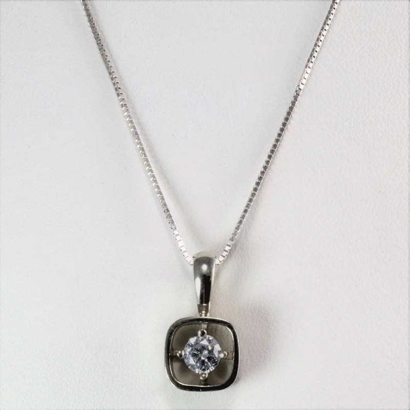 Solitaire Diamond Pendant Necklace | 0.30 ct, 18''|