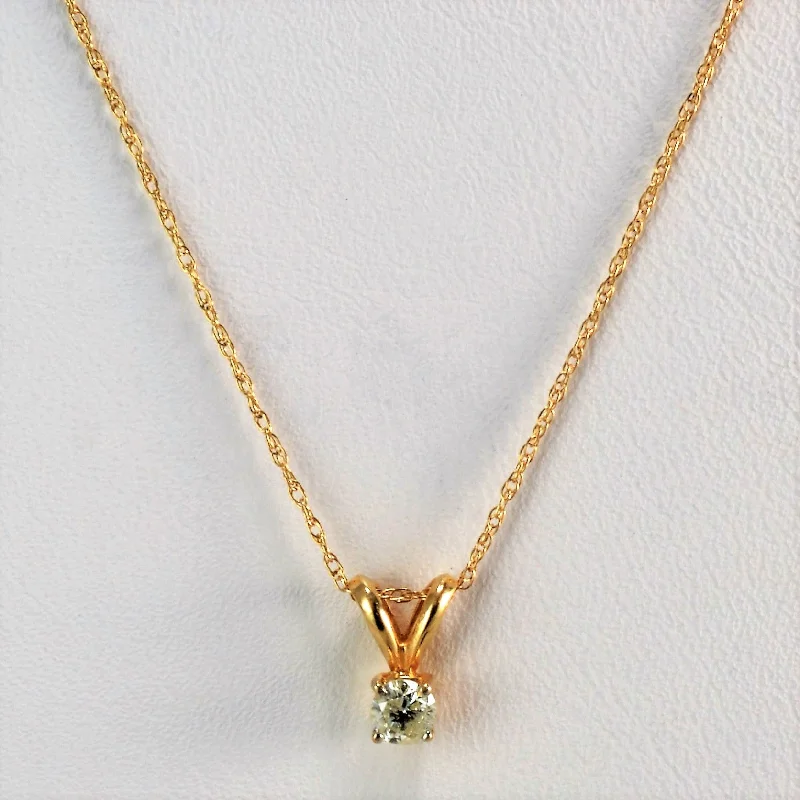 Solitaire Diamond Pendant Necklace | 0.13 ctw, 19" |