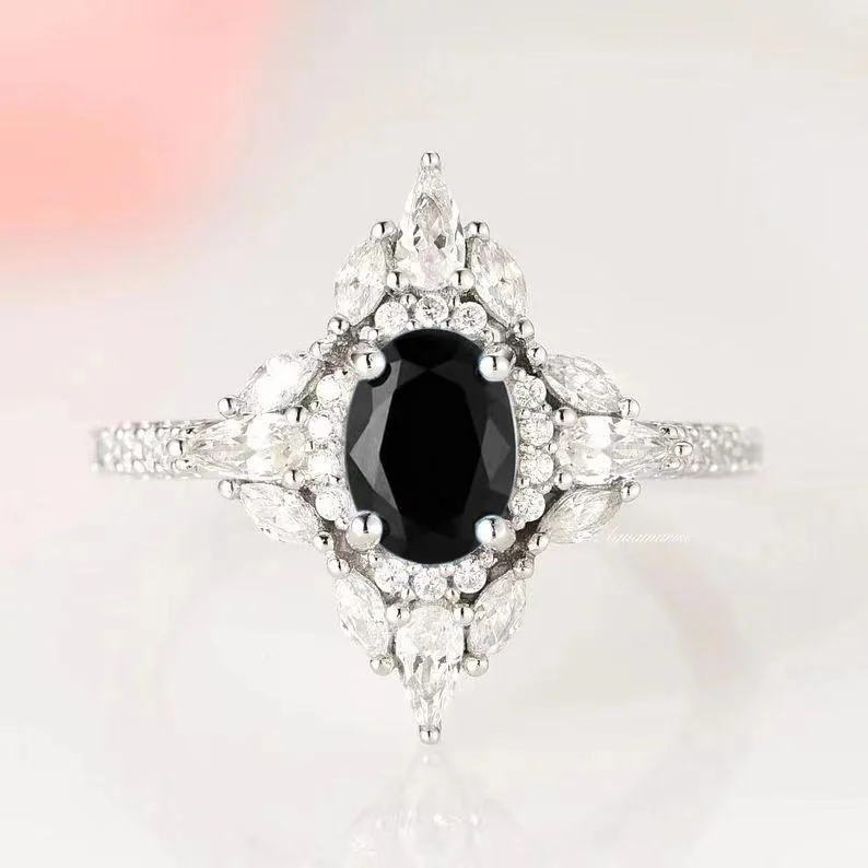 Stella Black Onyx Ring- Sterling Silver