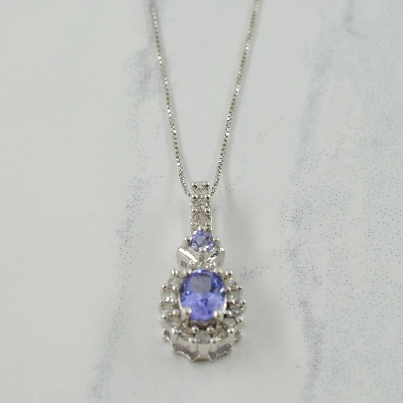 Tanzanite & Diamond Necklace | 0.25ctw, 0.17ctw | 22.50" |