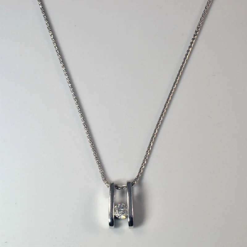 Tension Set Diamond Necklace | 0.24ct | 18" |