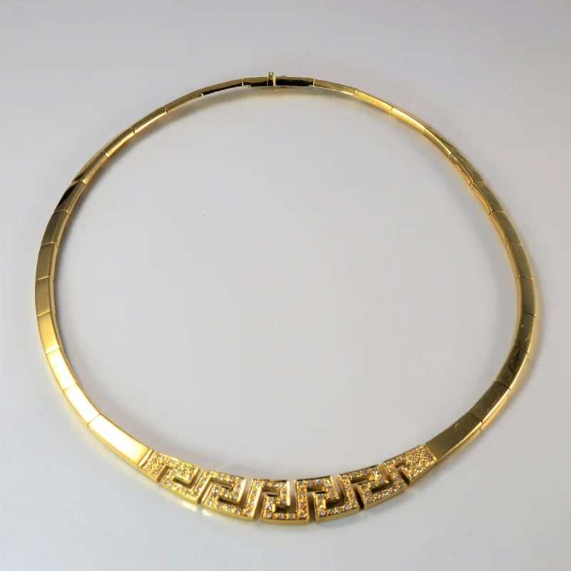 Geometric Diamond Collar 18k Gold Necklace | 0.95ctw | 17" |