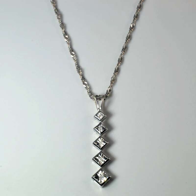 Square Set Diamond Necklace | 0.06ctw | 18" |