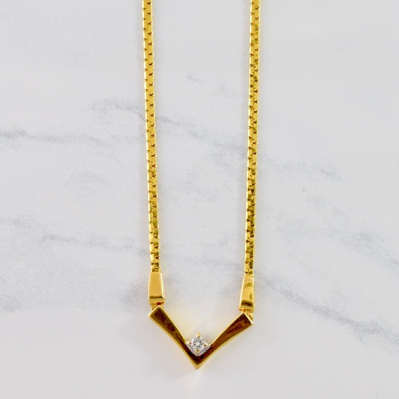 V Shaped Diamond Necklace | 0.12 ct SZ 18" |