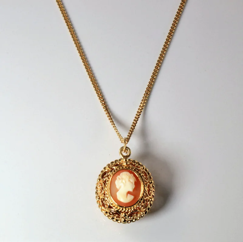 Double Sided Filigree Cameo Necklace | 22" |