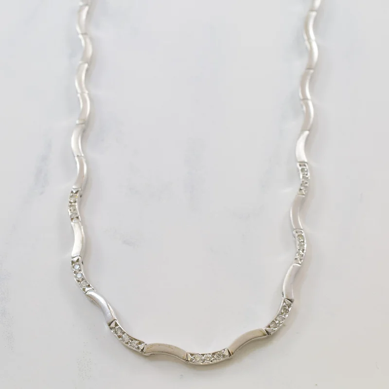 Wavy Diamond Necklace | 0.21ctw | 16" |