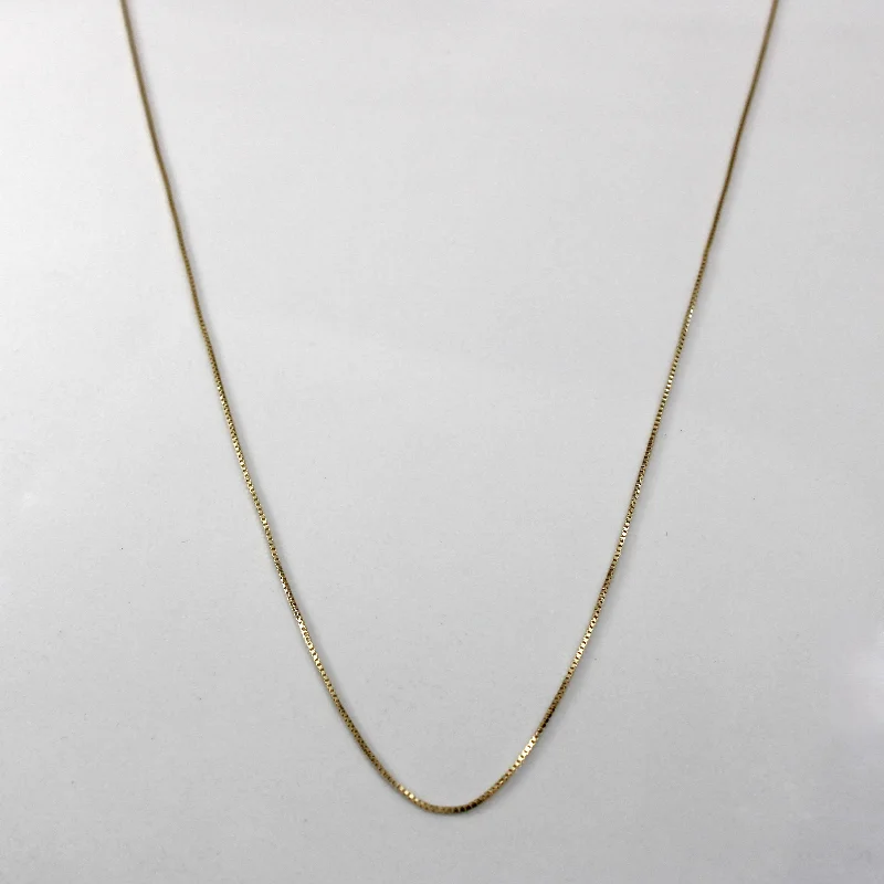 Yellow Gold Thin Box Chain | 22"|