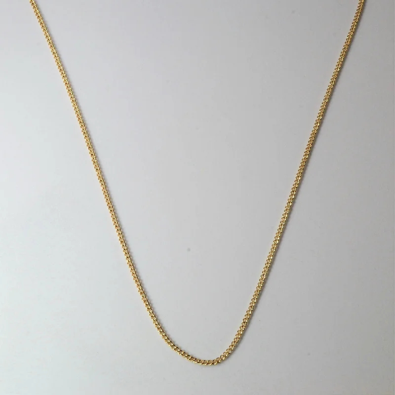 Yellow Gold Thin Cable Chain | 15"|